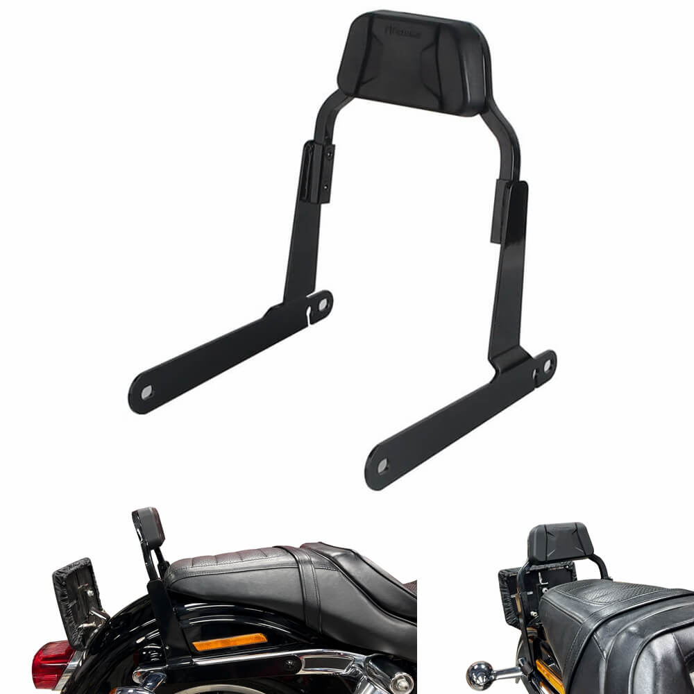 '06-'17 Harley Dyna Low Rider S Street Bob Wide Super Glide Switchback Club Style Passenger Backrests Low profile Fixed Mini Sports Sissy Bar - pazoma