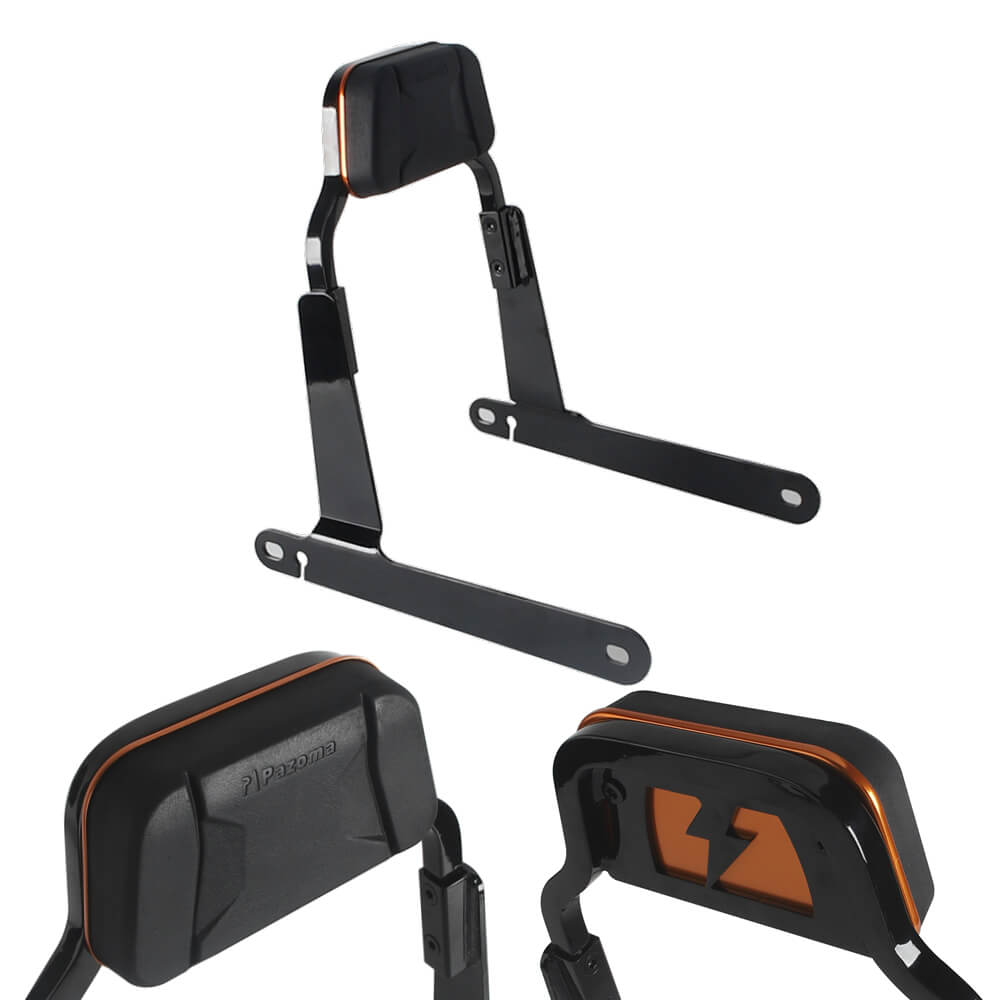 '06-'17 Harley Dyna Low Rider S Street Bob Wide Super Glide Switchback Club Style Passenger Backrests Low profile Fixed Mini Sports Sissy Bar - pazoma