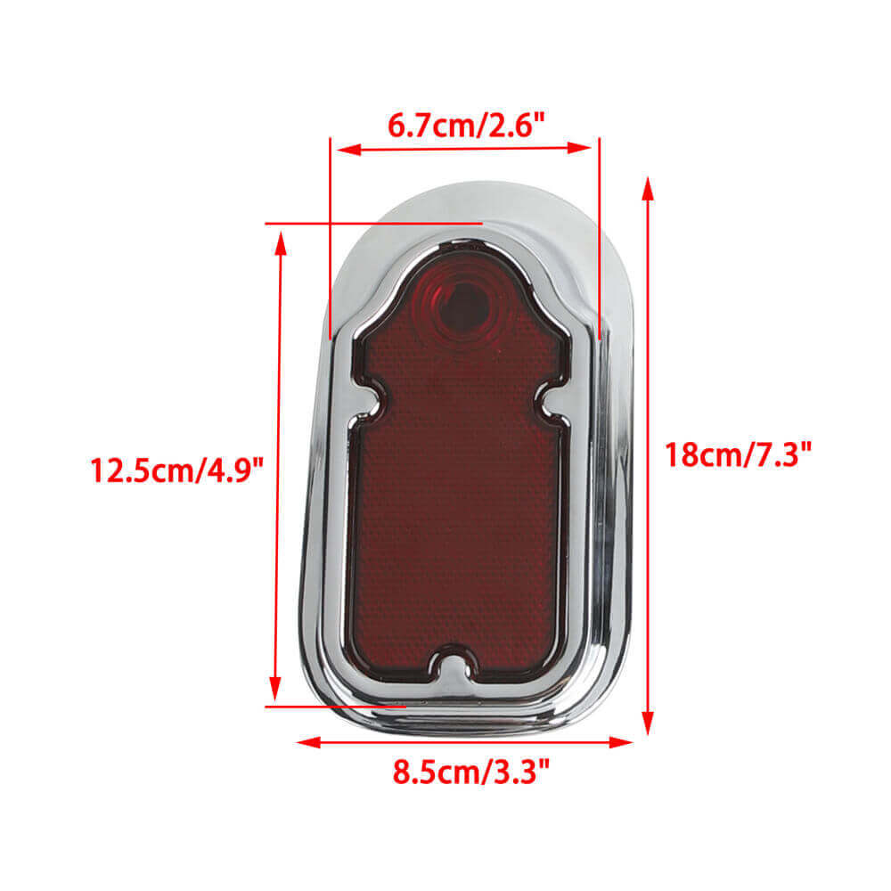 12V Motorcycle Metal Chrome Red Rear LED Universal Slimline Low Profile Tombstone Brake Tail Light For Harley Cafe Racer Chopper Bobber - pazoma