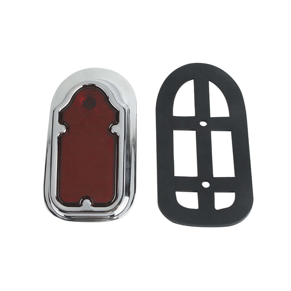 12V Motorcycle Metal Chrome Red Rear LED Universal Slimline Low Profile Tombstone Brake Tail Light For Harley Cafe Racer Chopper Bobber - pazoma