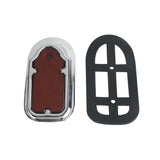12V Motorcycle Metal Chrome Red Rear LED Universal Slimline Low Profile Tombstone Brake Tail Light For Harley Cafe Racer Chopper Bobber - pazoma