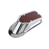 12V Motorcycle Metal Chrome Red Rear LED Universal Slimline Low Profile Tombstone Brake Tail Light For Harley Cafe Racer Chopper Bobber - pazoma