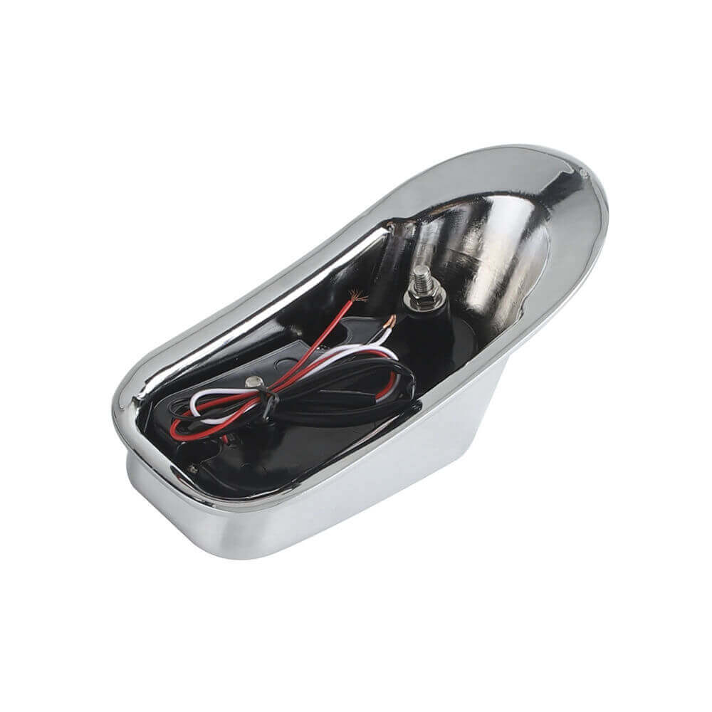 12V Motorcycle Metal Chrome Red Rear LED Universal Slimline Low Profile Tombstone Brake Tail Light For Harley Cafe Racer Chopper Bobber - pazoma