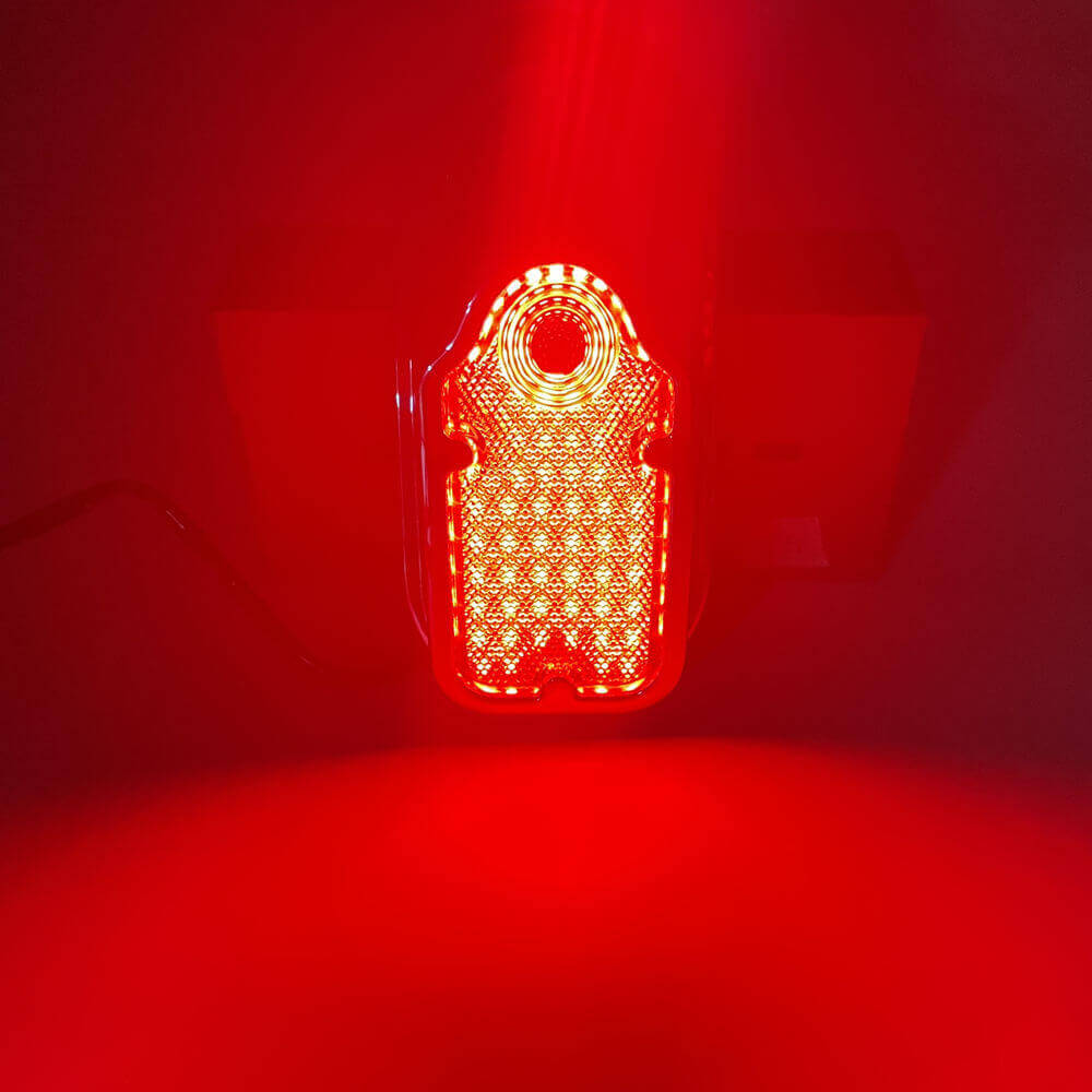 12V Motorcycle Metal Chrome Red Rear LED Universal Slimline Low Profile Tombstone Brake Tail Light For Harley Cafe Racer Chopper Bobber - pazoma