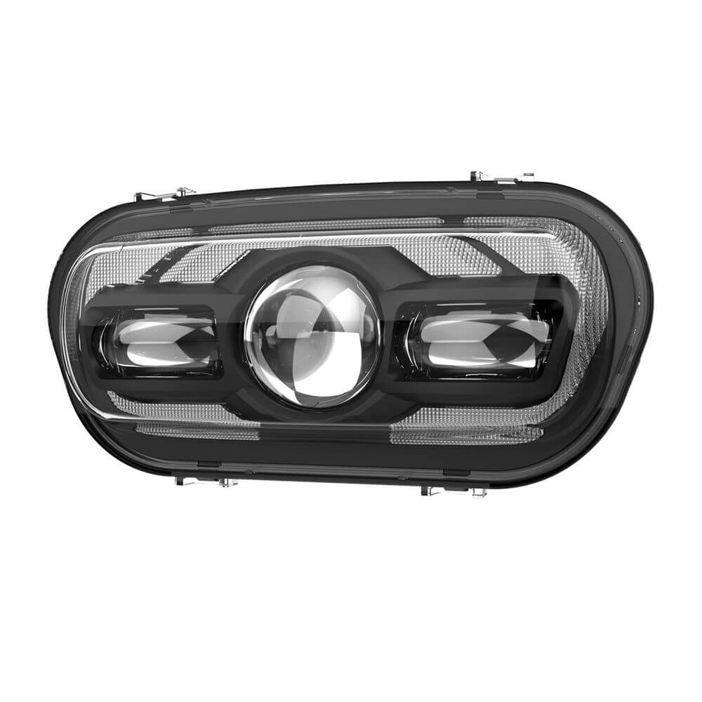 '18-'25 Harley M8 Softail Fat Bob 114 FXFB FXFBS LED Headlight With White DRL High/Low Beam Projector Headlamp - pazoma