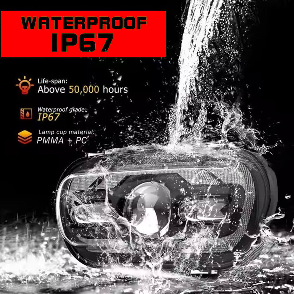 '18-'25 Harley M8 Softail Fat Bob 114 FXFB FXFBS LED Headlight With White DRL High/Low Beam Projector Headlamp - pazoma