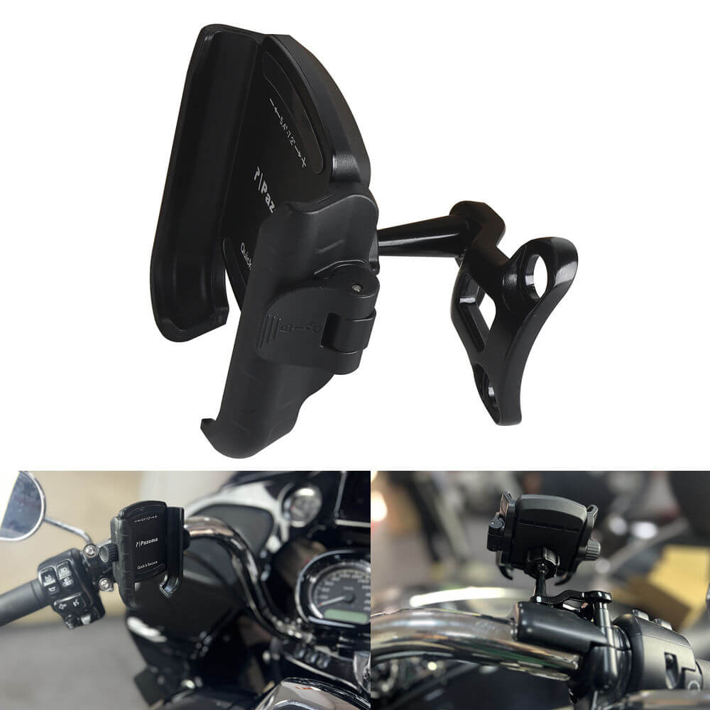 1s Lock & Release Phone Carrier Mount Holder Quick Lock Stand Bracket For Harley Road Glide FLTRX FLTRU FLTRK FLTRXST FLTRKSE 15- - pazoma
