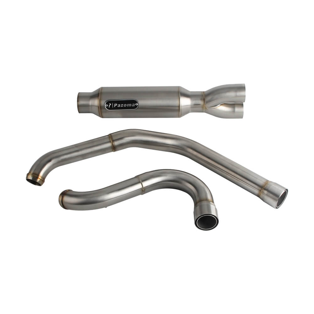 2017-2025 Harley Touring FLH M8 Bagger Shorty 2-into-1 Full Complete Exhaust System Stainless Steel Muffler - pazoma