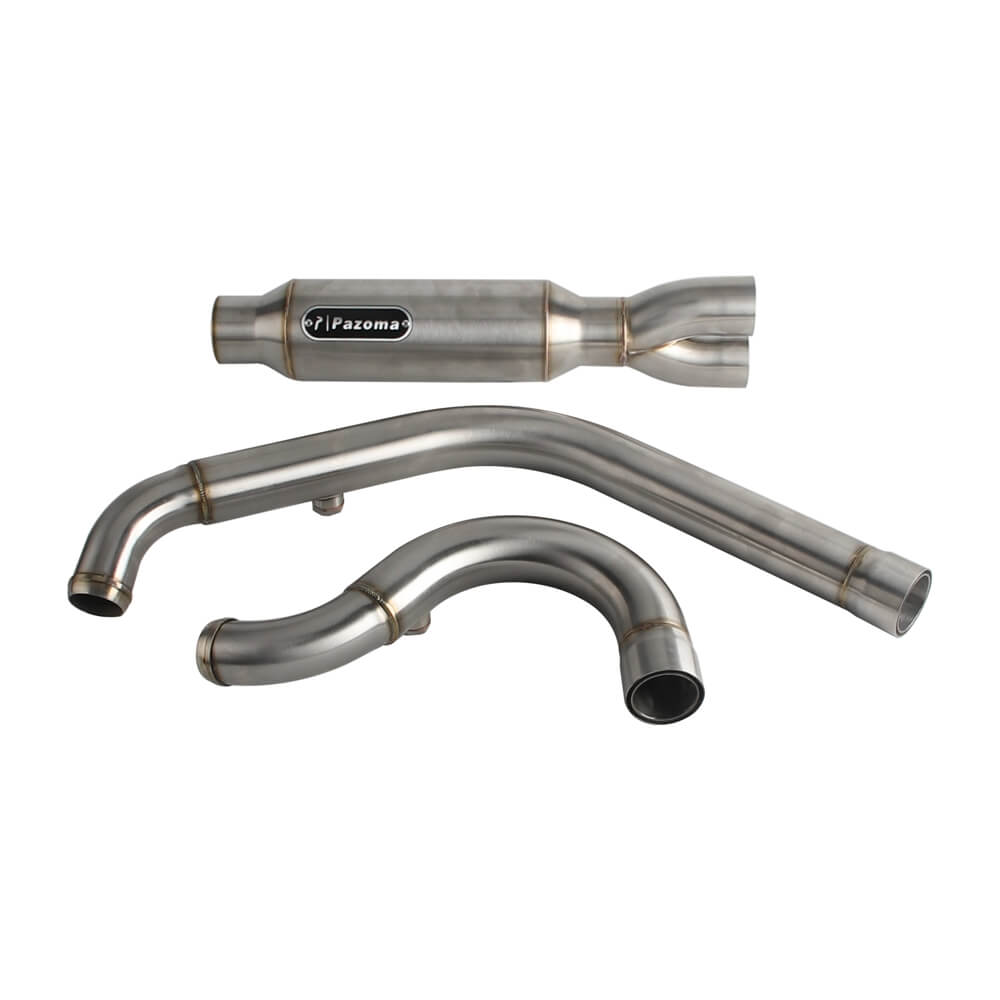 2-into-1 Big Bore Full Exhaust System Stainless Steel Muffler For Harley M8 Softail Low Rider S ST Fat Street Bob Standard Slim 2018-2025 - pazoma