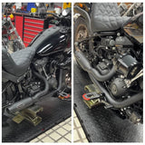 2-into-1 Big Bore Full Exhaust System Stainless Steel Muffler For Harley M8 Softail Low Rider S ST Fat Street Bob Standard Slim 2018-2025 - pazoma