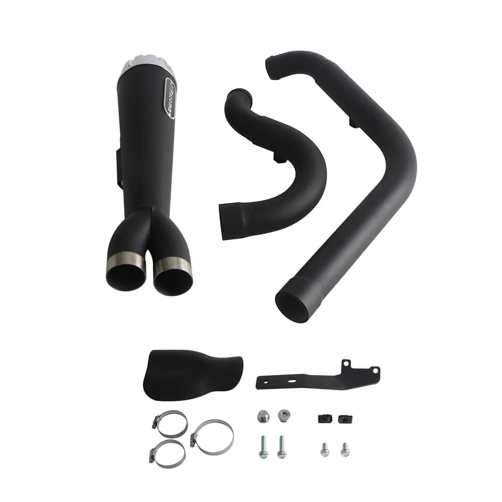 2-into-1 Full Complete Exhaust System Stainless Steel Muffler For 2006-17 Harley Dyna Fat Bob Low Rider S Street Bob Wide Super Glide - pazoma