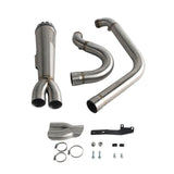 2-into-1 Full Complete Exhaust System Stainless Steel Muffler For 2006-17 Harley Dyna Fat Bob Low Rider S Street Bob Wide Super Glide - pazoma