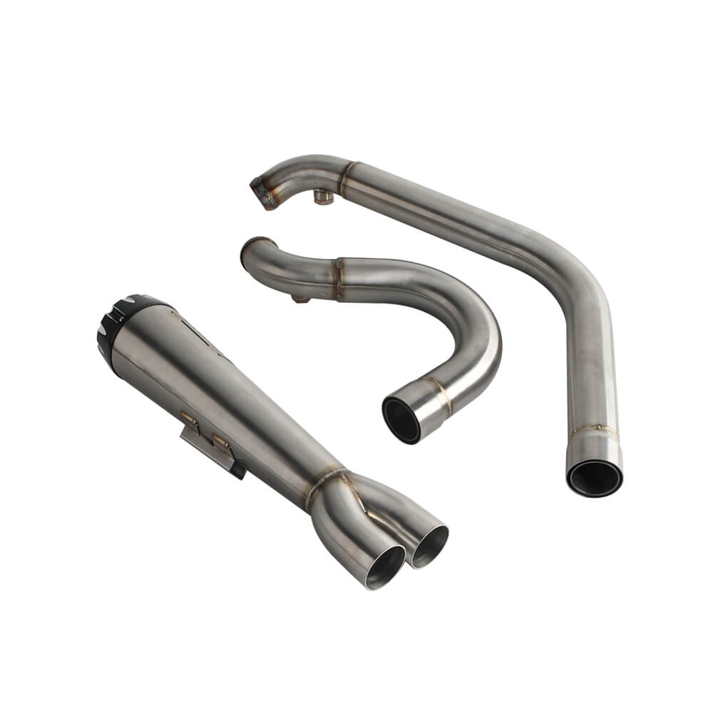 2-into-1 Full Complete Exhaust System Stainless Steel Muffler For 2006-17 Harley Dyna Fat Bob Low Rider S Street Bob Wide Super Glide - pazoma