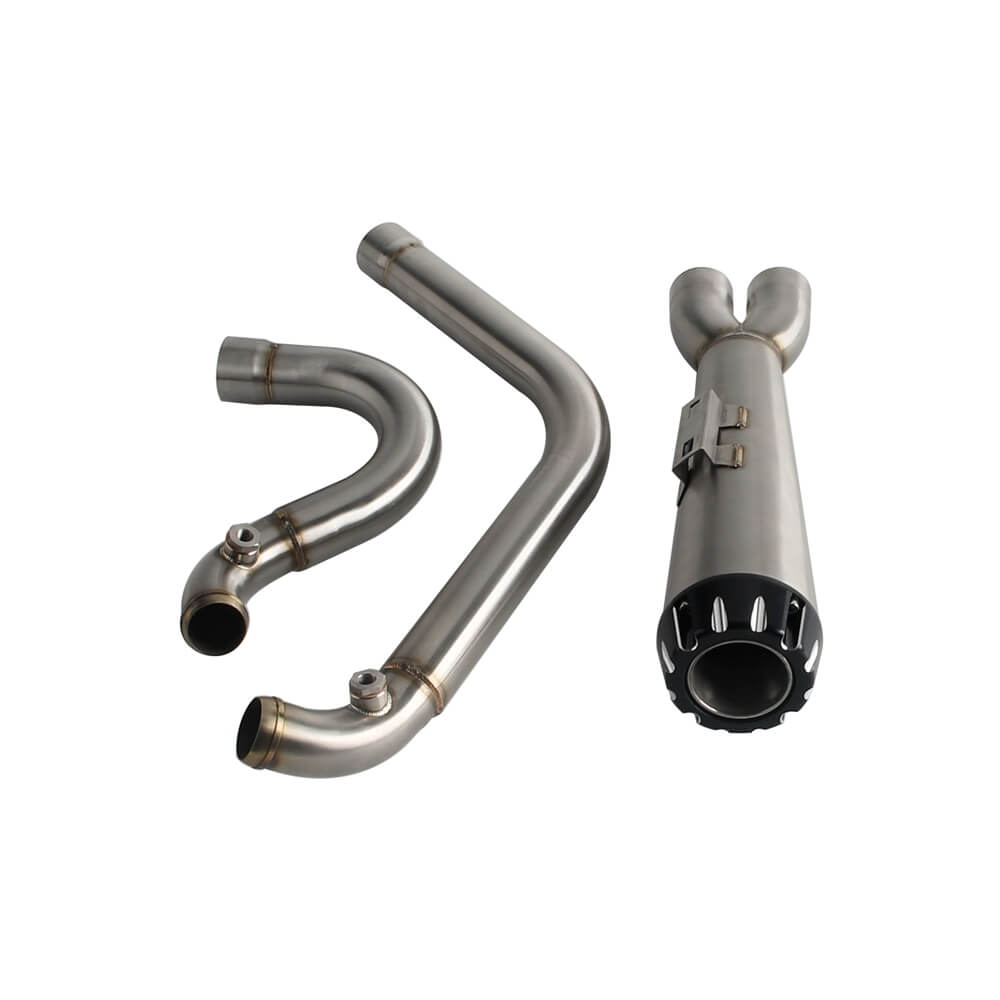 2-into-1 Full Complete Exhaust System Stainless Steel Muffler For 2006-17 Harley Dyna Fat Bob Low Rider S Street Bob Wide Super Glide - pazoma