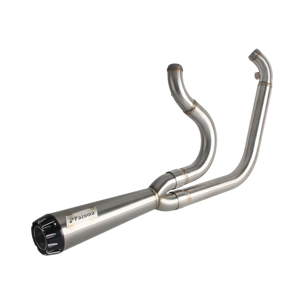 2-into-1 Full Complete Exhaust System Stainless Steel Muffler For 2006-17 Harley Dyna Fat Bob Low Rider S Street Bob Wide Super Glide - pazoma