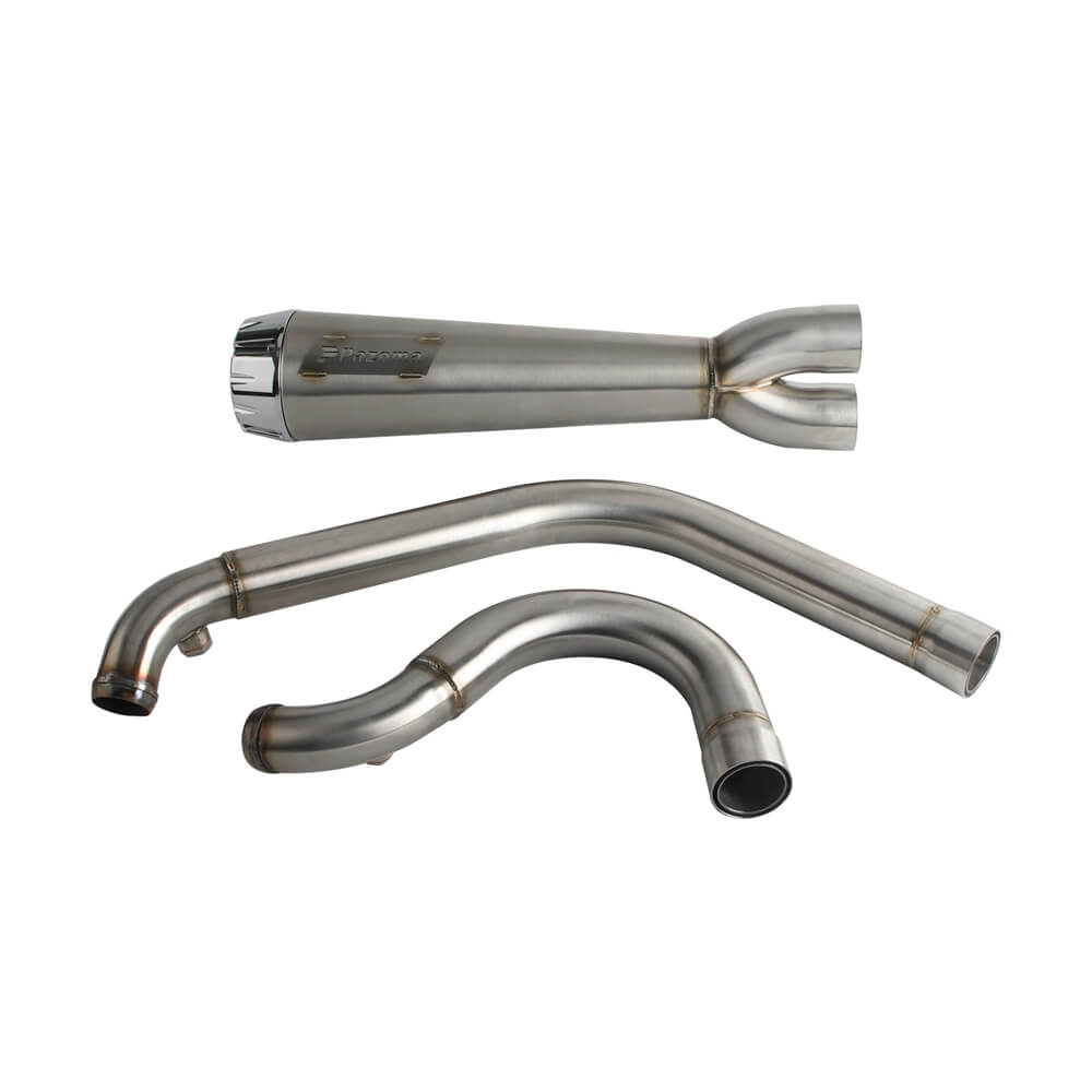 2-into-1 Full Complete Exhaust System Stainless Steel Muffler For 2006-17 Harley Dyna Fat Bob Low Rider S Street Bob Wide Super Glide - pazoma