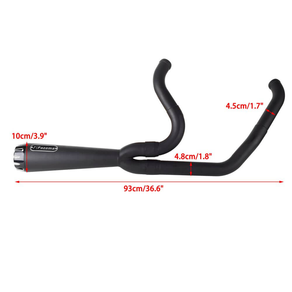 2-into-1 Full Complete Exhaust System Stainless Steel Muffler For Harley Softail FXLR FXLRS FXLRST FXRST FXST FXBB FXBBS 2018-2024 - pazoma