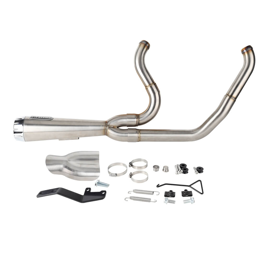 2-into-1 Full Complete Exhaust System Stainless Steel Muffler For Harley Softail Low Rider S ST EI Diablo Street Bob Standard 2018-2024 - pazoma