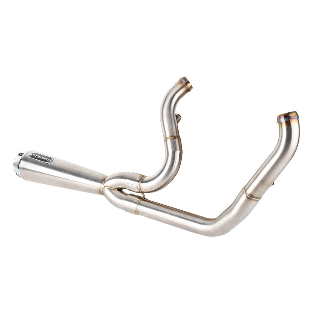 2-into-1 Full Complete Exhaust System Stainless Steel Muffler For Harley Softail FXLR FXLRS FXLRST FXRST FXST FXBB FXBBS 2018-2024 - pazoma