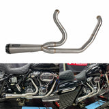 2-into-1 Full Complete Exhaust System Stainless Steel Muffler For Harley Touring M8 Bagger FLH Street Road Glide Road King 2017up - pazoma