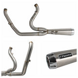2-into-1 Full Complete Exhaust System Stainless Steel Muffler For Harley Touring M8 Bagger FLH Street Road Glide Road King 2017up - pazoma