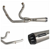 2-into-1 Full Complete Exhaust System Stainless Steel Muffler For Harley Touring M8 Bagger FLH Street Road Glide Road King 2017up - pazoma