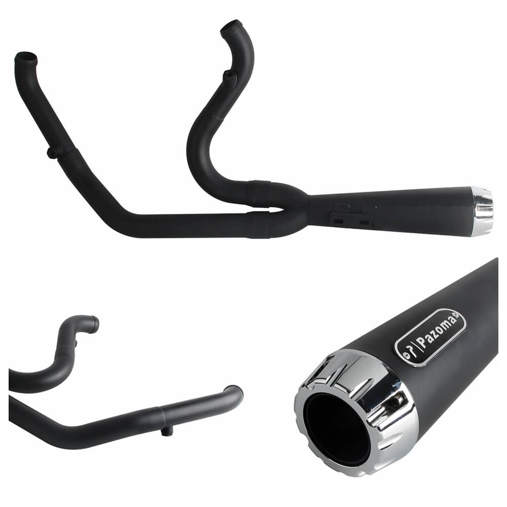 2-into-1 Full Complete Exhaust System Stainless Steel Muffler For Harley Touring M8 Bagger FLH Street Road Glide Road King 2017up - pazoma