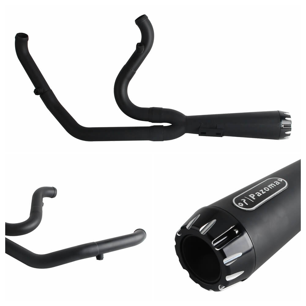 2-into-1 Full Complete Exhaust System Stainless Steel Muffler For Harley Touring M8 Bagger FLH Street Road Glide Road King 2017up - pazoma