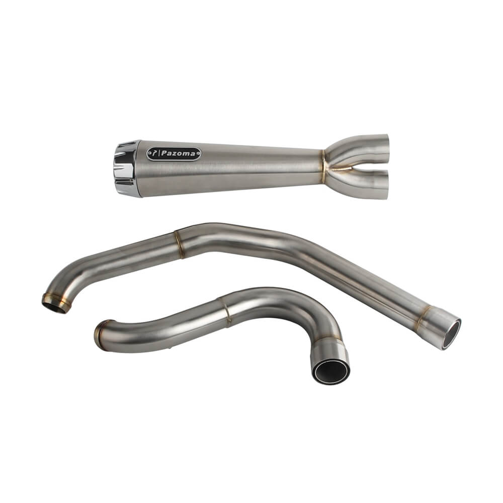 2-into-1 Full Complete Exhaust System Stainless Steel Muffler For Harley Touring M8 Bagger FLH Street Road Glide Road King 2017up - pazoma