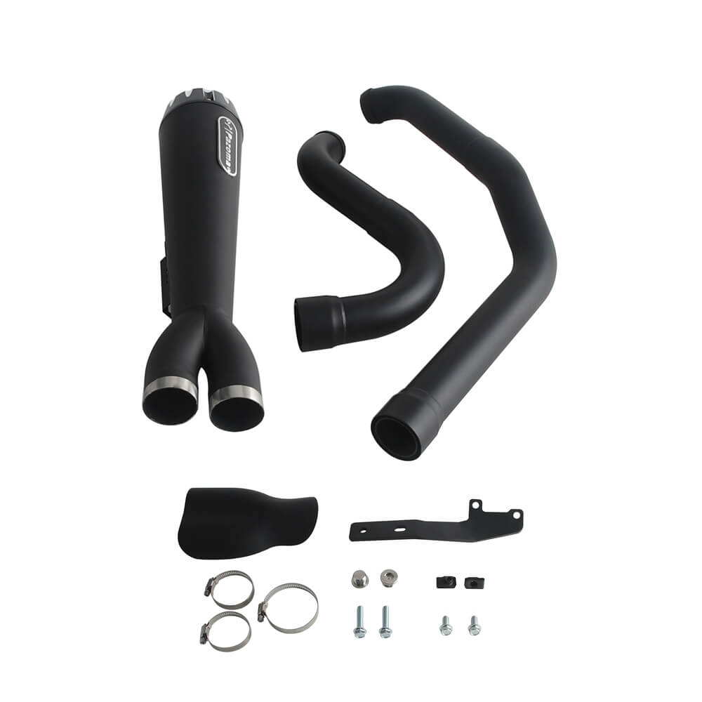 2-into-1 Full Complete Exhaust System Stainless Steel Muffler For Harley Touring M8 Bagger FLH Street Road Glide Road King 2017up - pazoma