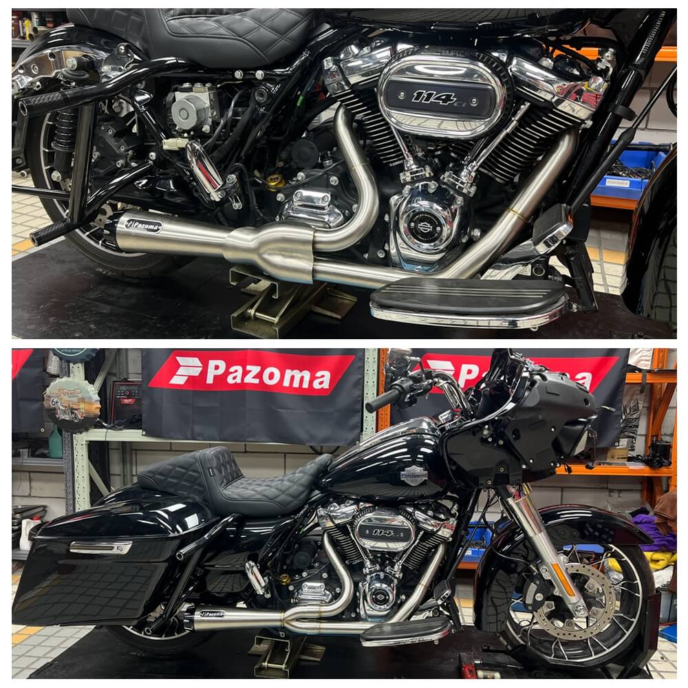 2-into-1 Full Complete Exhaust System Stainless Steel Muffler For Harley Touring M8 Bagger FLH Street Road Glide Road King 2017up