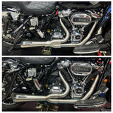 2-into-1 Full Complete Exhaust System Stainless Steel Muffler For Harley Touring M8 Bagger FLH Street Road Glide Road King 2017up