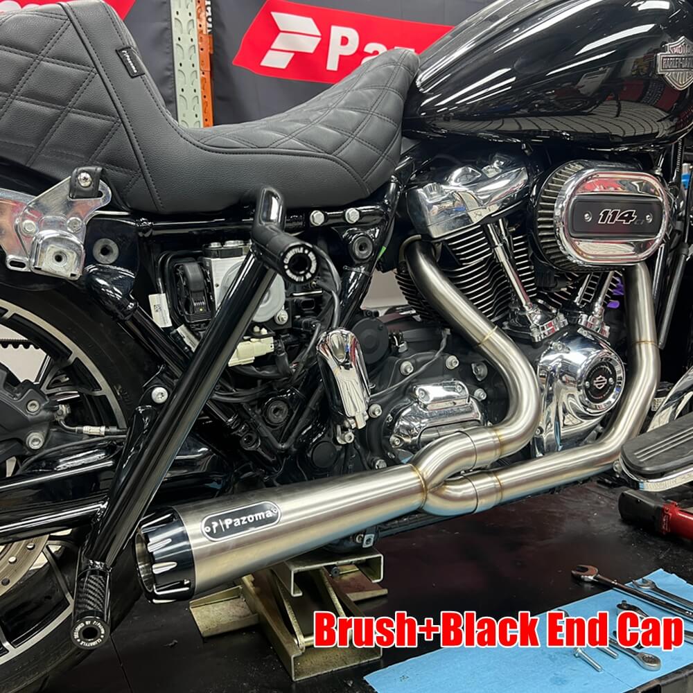 2-into-1 Full Complete Exhaust System Stainless Steel Muffler For Harley Touring M8 Bagger FLH Street Road Glide Road King 2017up - pazoma