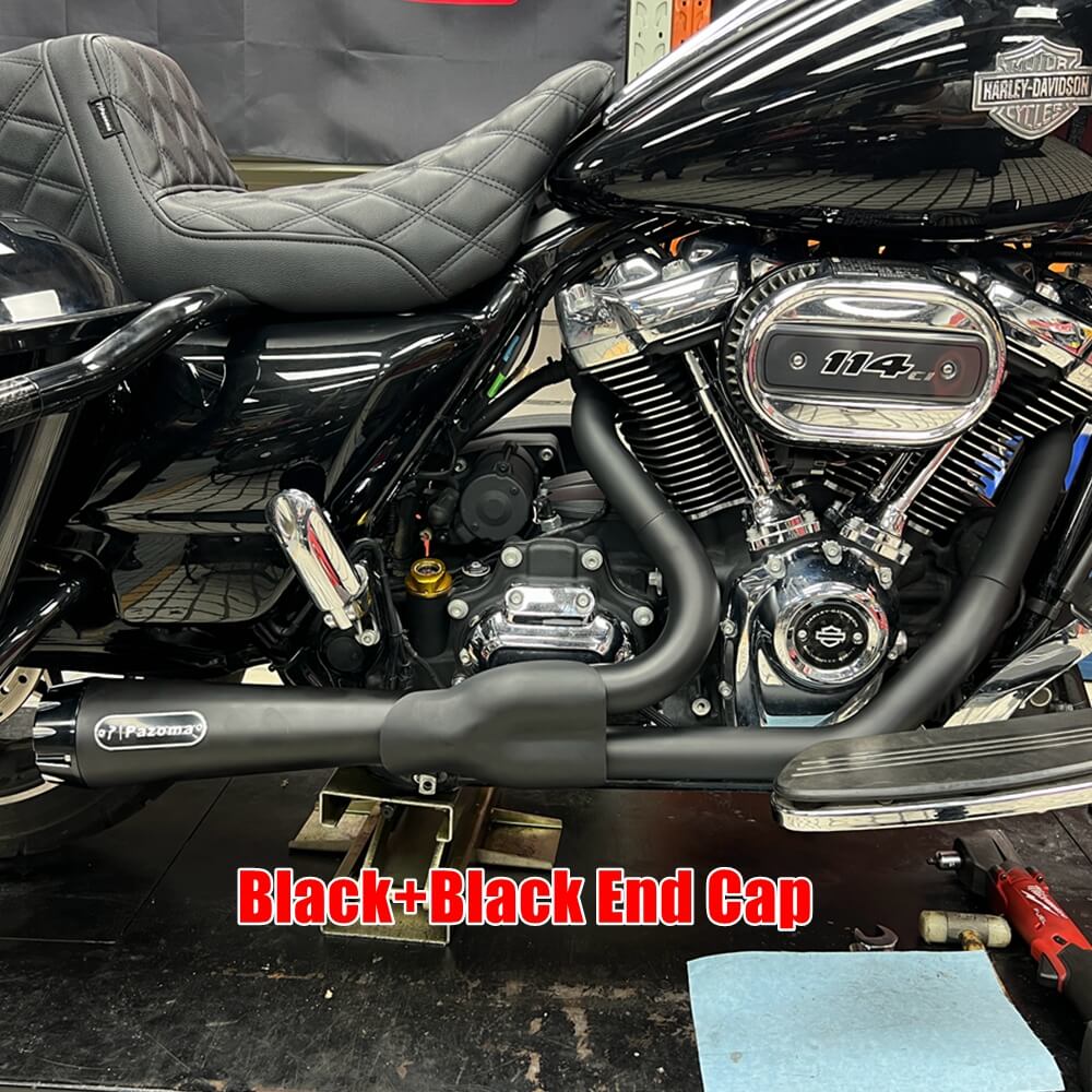 2-into-1 Full Complete Exhaust System Stainless Steel Muffler For Harley Touring M8 Bagger FLH Street Road Glide Road King 2017up - pazoma