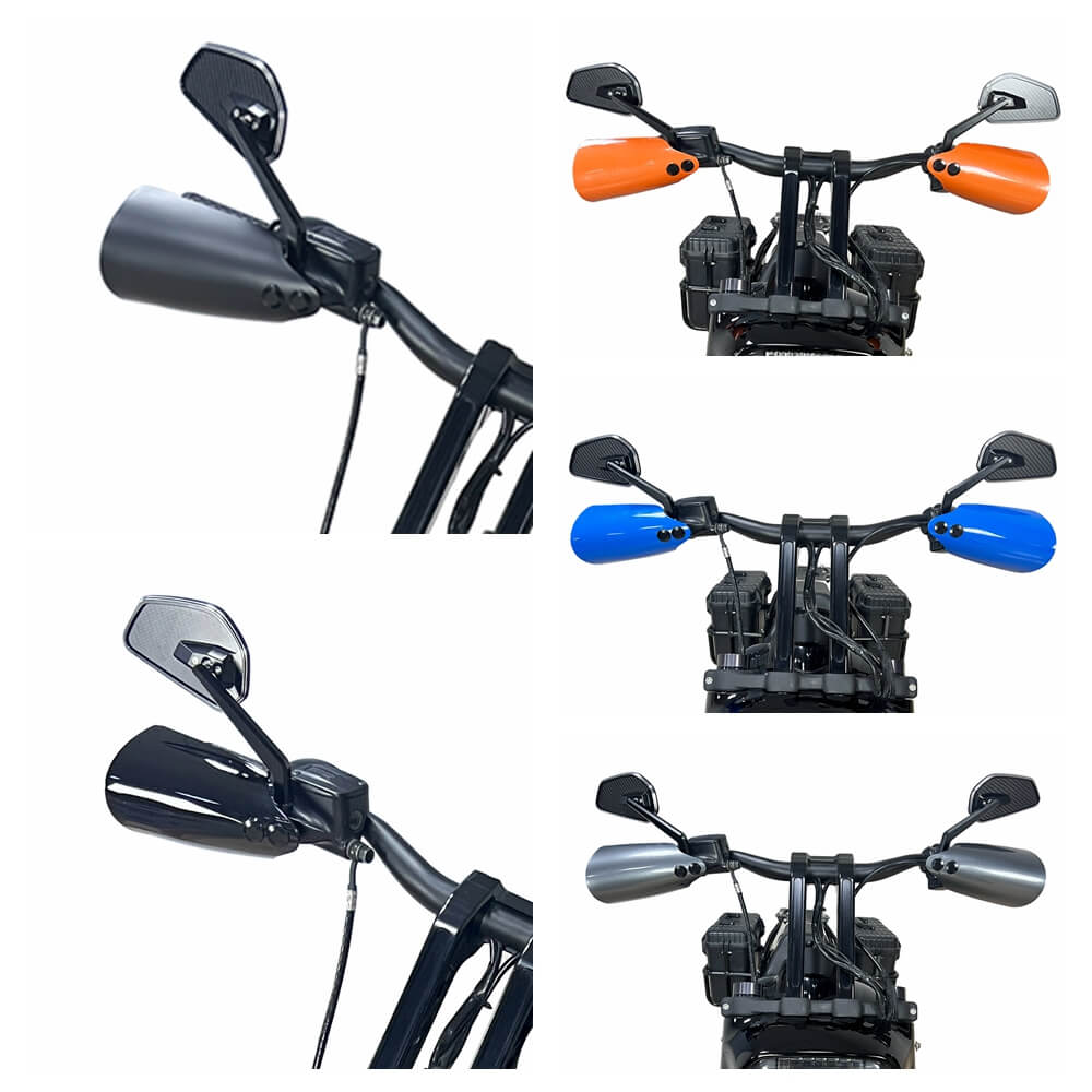 1996-2014 Harley Softail Standard Slim Classic Custom Deluxe Fat Boy Rocker Night Train Club Style Handguards Hand Guard with Mounting Bracket - pazoma