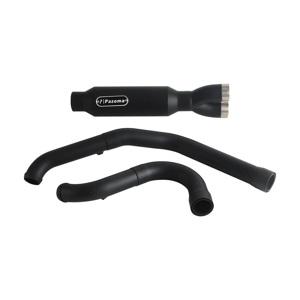 2017-2025 Harley Touring FLH M8 Bagger Shorty 2-into-1 Full Complete Exhaust System Stainless Steel Muffler - pazoma