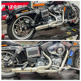 2006-2017 Harley Dyna 2-into-1 Full Complete Exhaust System Stainless Steel Muffler Fat Bob FXDF Low Rider FXDL S Street Bob FXDB FXD - pazoma