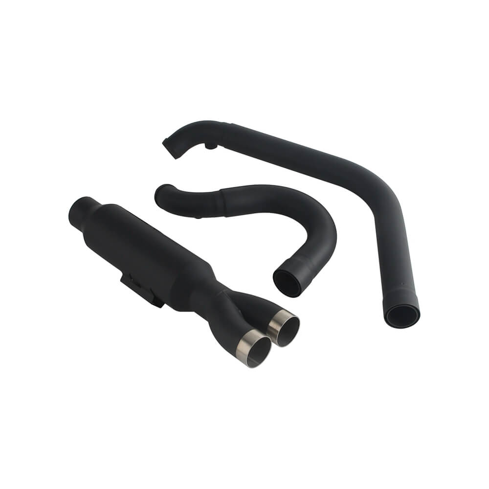 2006-2017 Harley Dyna 2-into-1 Full Complete Exhaust System Stainless Steel Muffler Fat Bob FXDF Low Rider FXDL S Street Bob FXDB FXD - pazoma