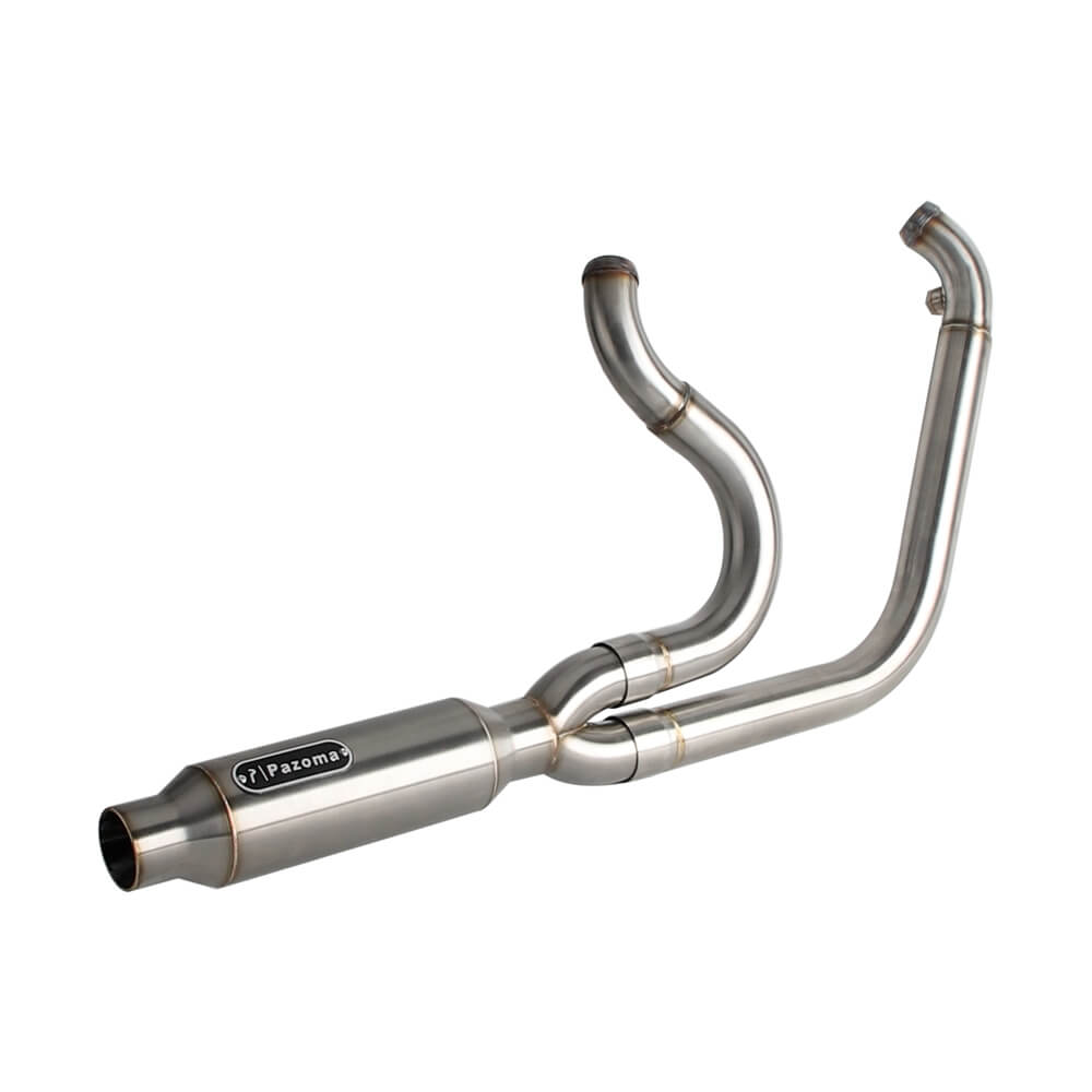 2006-2017 Harley Dyna 2-into-1 Full Complete Exhaust System Stainless Steel Muffler Fat Bob FXDF Low Rider FXDL S Street Bob FXDB FXD - pazoma
