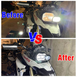 2006-2018 BMW F650GS F700GS F800GS LED Headlight Kit with Halo Ring High/Low Lighting Headlamp Daylight Running Light DRL - pazoma