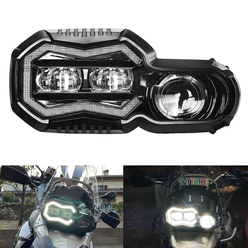 2006-2018 BMW F650GS F700GS F800GS LED Headlight Kit with Halo Ring High/Low Lighting Headlamp Daylight Running Light DRL - pazoma