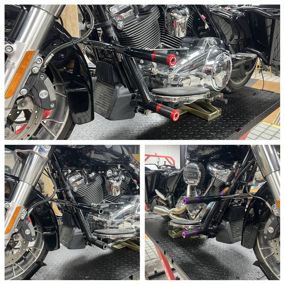 2014-25 Harley Street Glide Road Glide Road King FLHR FLTR FLHX FLHTKSE Performance High 2 Step Crash Bar Engine Guard Saddlebag Tip-Over Bar - pazoma
