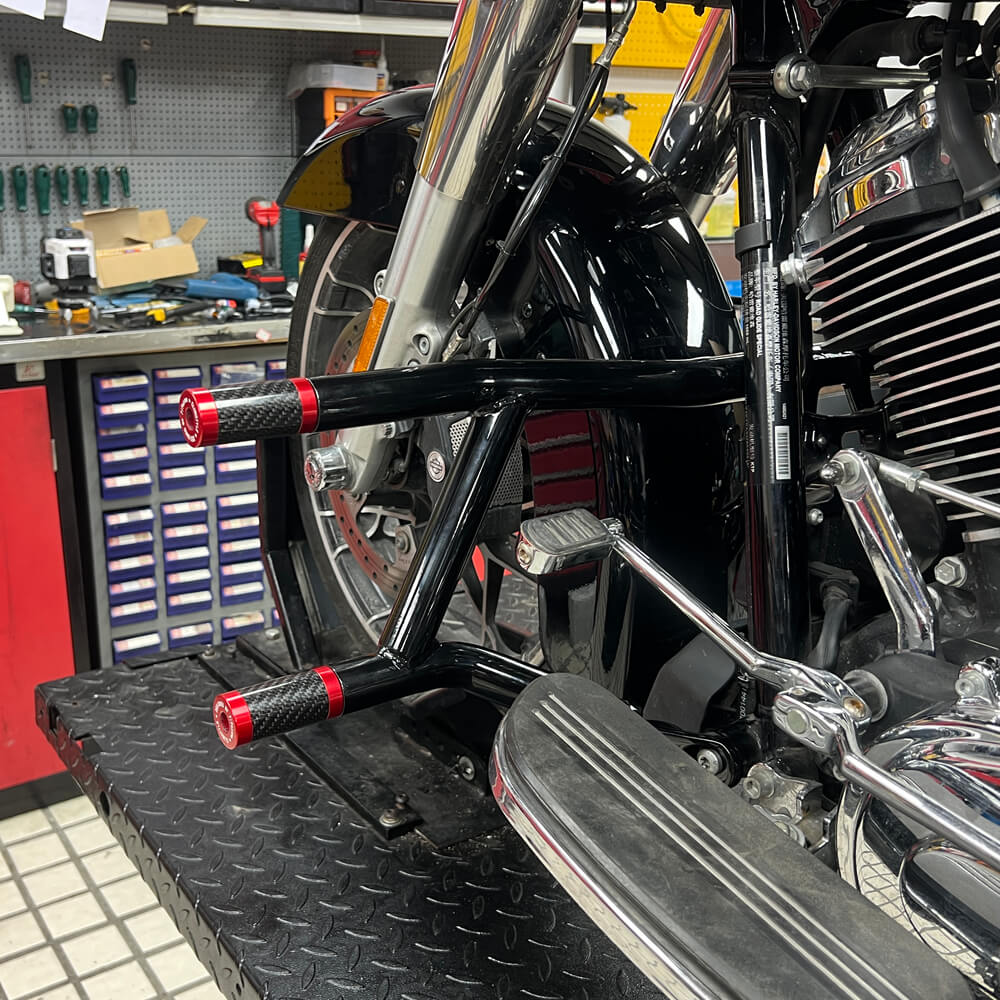 2014-25 Harley Street Glide Road Glide Road King FLHR FLTR FLHX FLHTKSE Performance High 2 Step Crash Bar Engine Guard Saddlebag Tip-Over Bar - pazoma