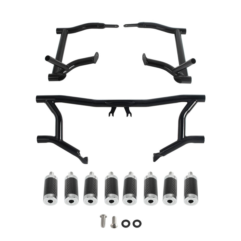 2014-25 Harley Touring Road Glide King Electra Street Glide ST CVO Highway Peg High 2 Step Crash Bar Engine Guard Saddlebag Tip-Over Bar Set - pazoma