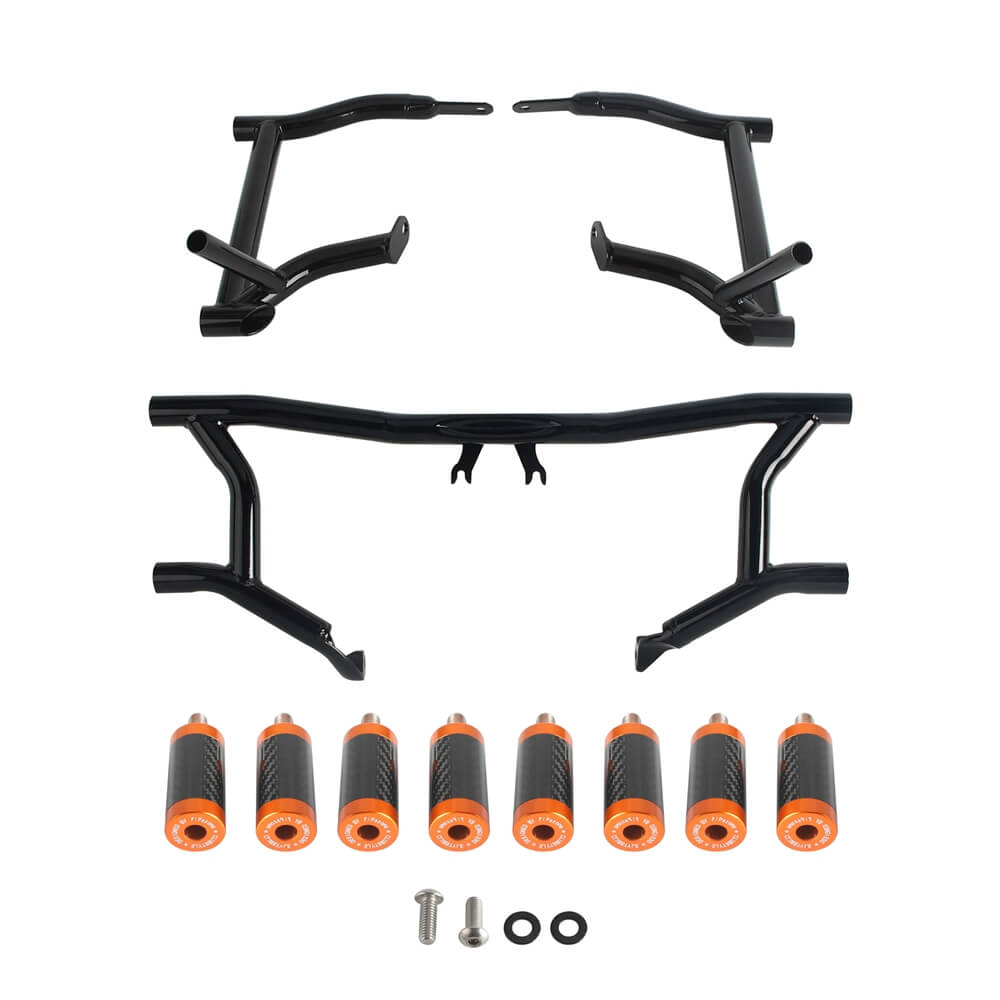 2014-25 Harley Touring Road Glide King Electra Street Glide ST CVO Highway Peg High 2 Step Crash Bar Engine Guard Saddlebag Tip-Over Bar Set - pazoma