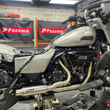 2017-2025 Harley Touring FLH M8 Bagger Shorty 2-into-1 Full Complete Exhaust System Stainless Steel Muffler - pazoma