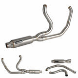 2017-2025 Harley Touring FLH M8 Bagger Shorty 2-into-1 Full Complete Exhaust System Stainless Steel Muffler - pazoma