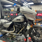 2017-2025 Harley Touring FLH M8 Bagger Shorty 2-into-1 Full Complete Exhaust System Stainless Steel Muffler - pazoma