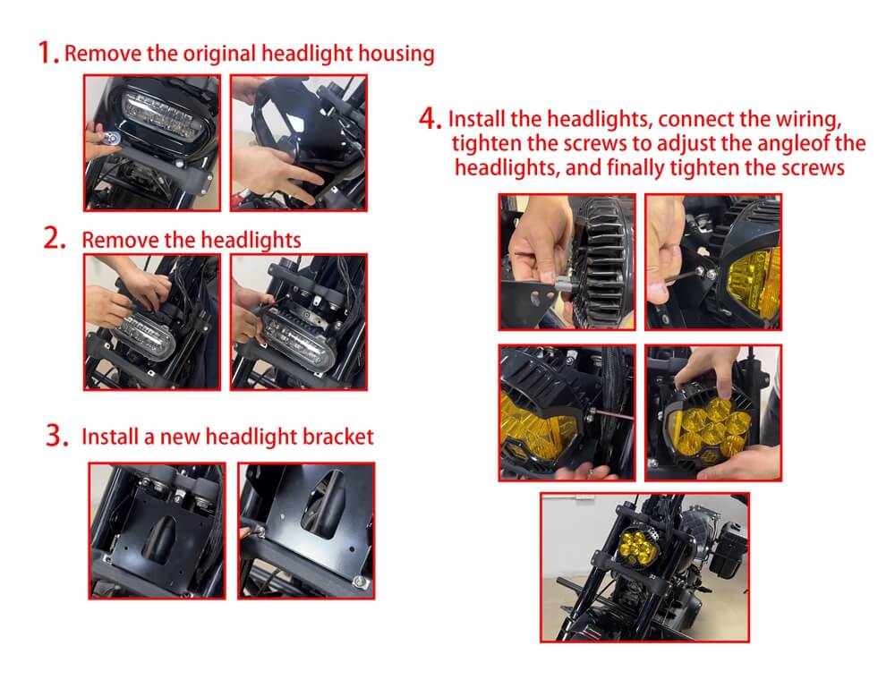 2018-2025 Harley Softail M8 Fat Bob 114 FXFB FXFBS Baja Designs LP6 Pro LED Auxiliary Light Lighting Bracket System Mounting Combo Kit - pazoma