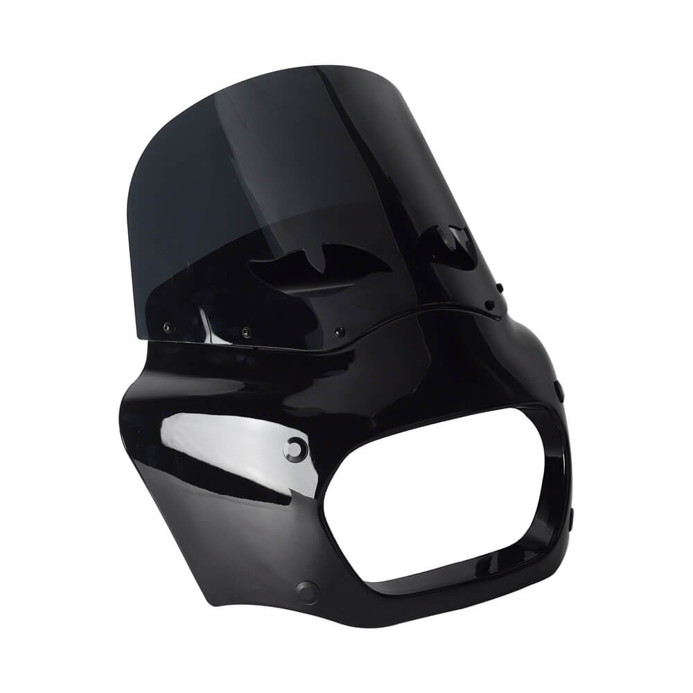 Club Style Headlight Fairing Front Mask w/11" Smoke Eye Shape Vented Windshield For Harley Softail M8 Fat Bob 114 FXFB FXFBS 2018-2025 - pazoma